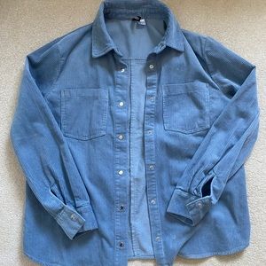 Blue corduroy shacket
